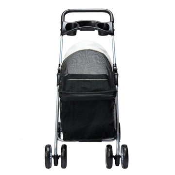 Pet Stroller Dog Cat Pram Foldable Carrier Large Travel 4 Wheels Pushchair Black Unbranded